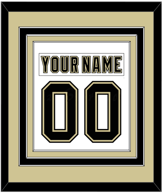 Pittsburgh Nameplate & Number (Back) Combined - Road White (2007-2016) - Premier Tier 3