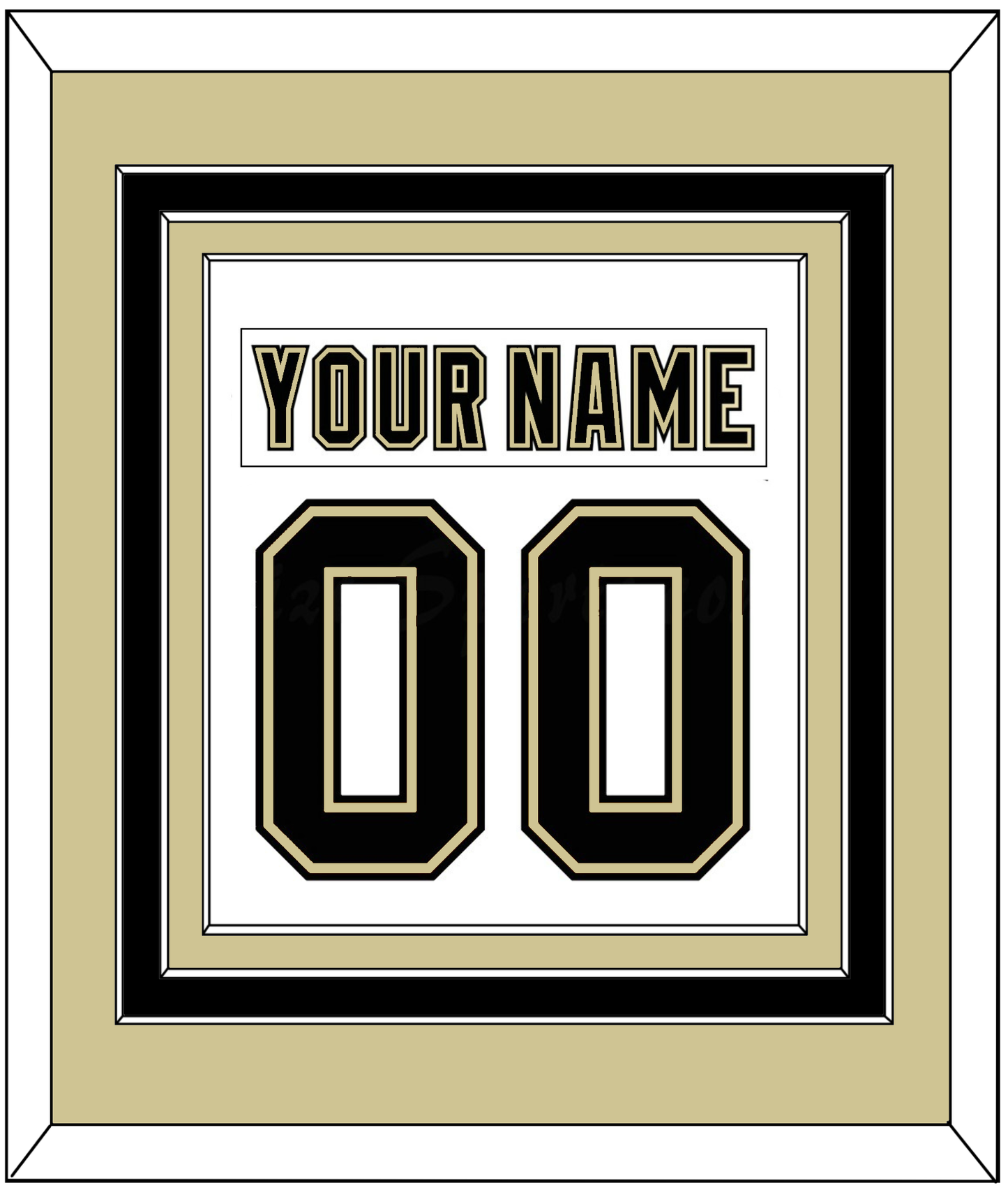 Pittsburgh Nameplate & Number (Back) Combined - Road White (2007-2016) - Premier Tier 3