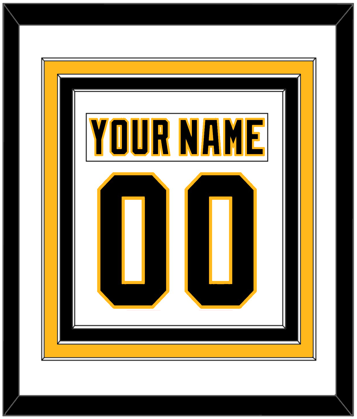 Pittsburgh Nameplate & Number (Back) Combined - Home White (1992-2002) - Premier Tier 1
