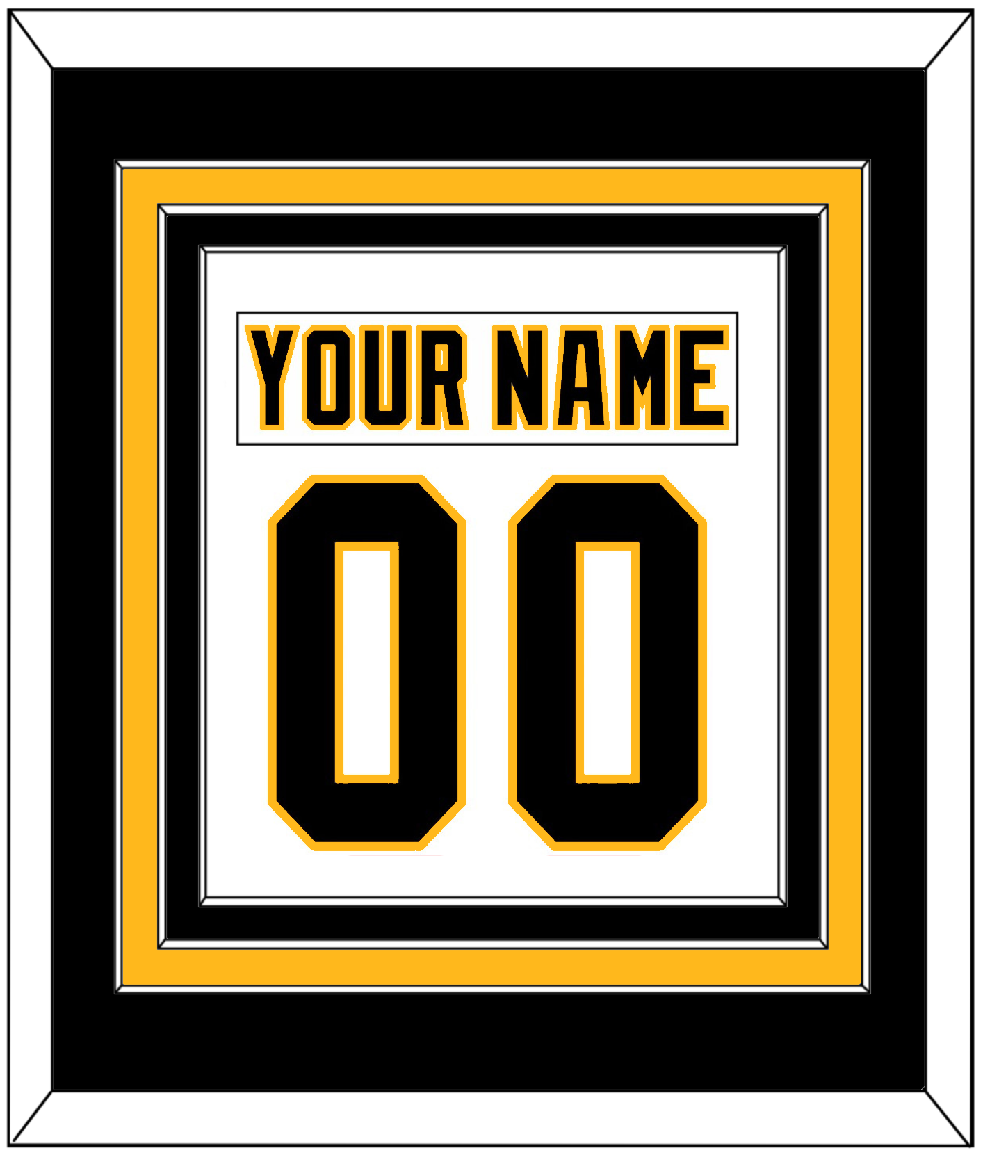 Pittsburgh Nameplate & Number (Back) Combined - Home White (1992-2002) - Premier Tier 2
