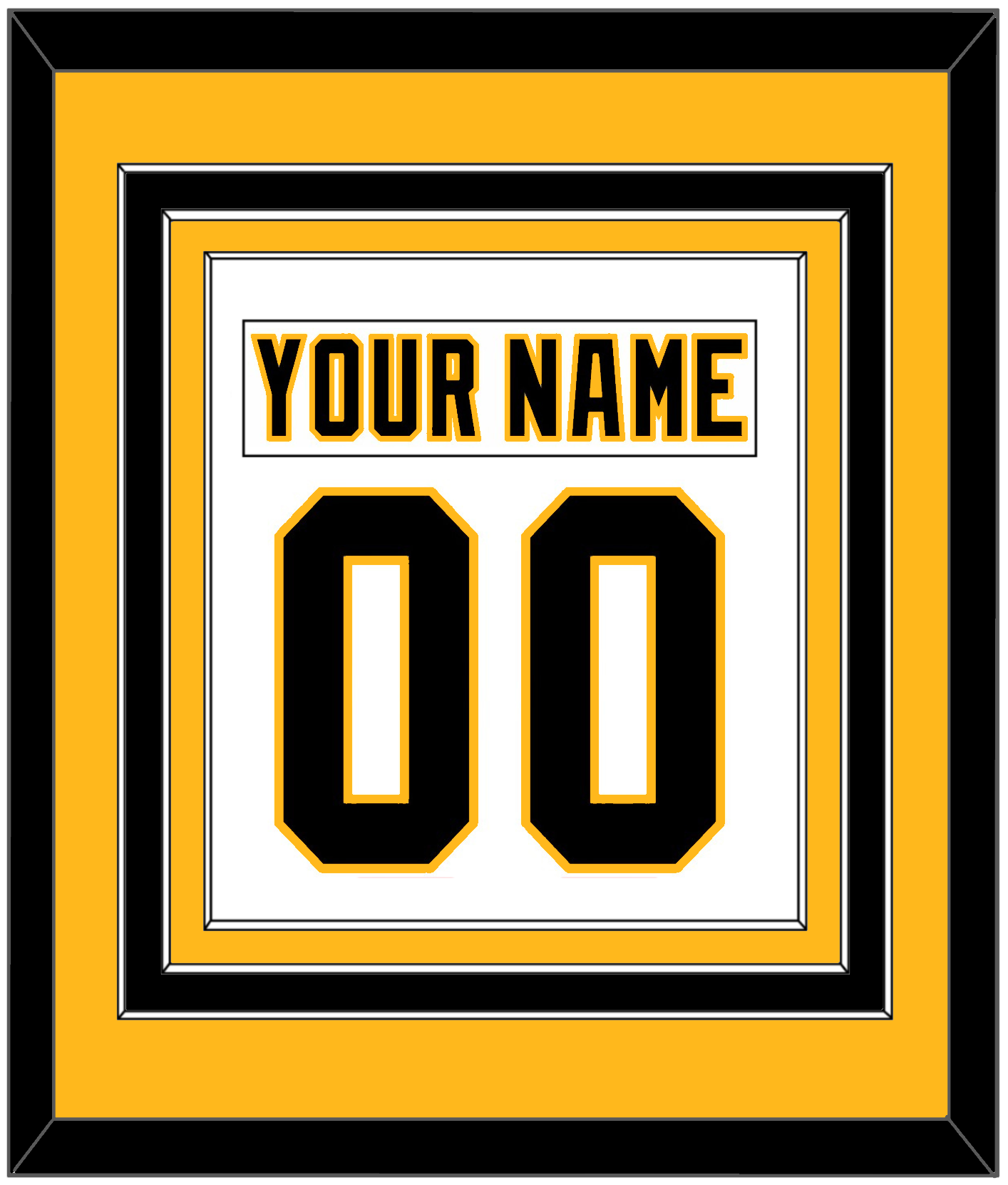 Pittsburgh Nameplate & Number (Back) Combined - Home White (1992-2002) - Premier Tier 3