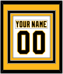 Pittsburgh Nameplate & Number (Back) Combined - Home White (1992-2002) - Triple Mat 3