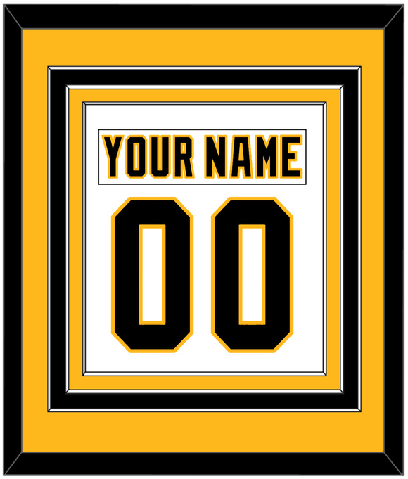 Pittsburgh Nameplate & Number (Back) Combined - Home White (1992-2002) - Triple Mat 3