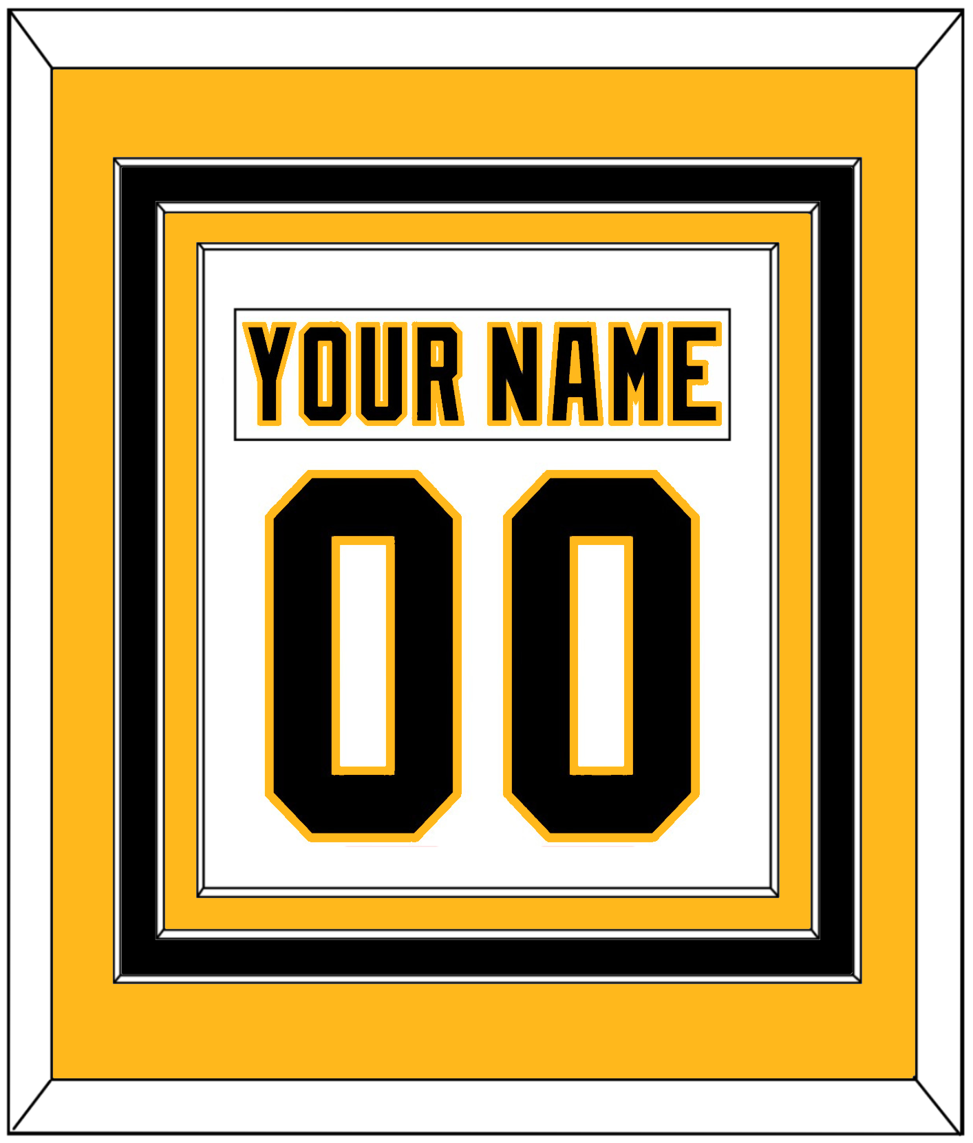 Pittsburgh Nameplate & Number (Back) Combined - Home White (1992-2002) - Premier Tier 3