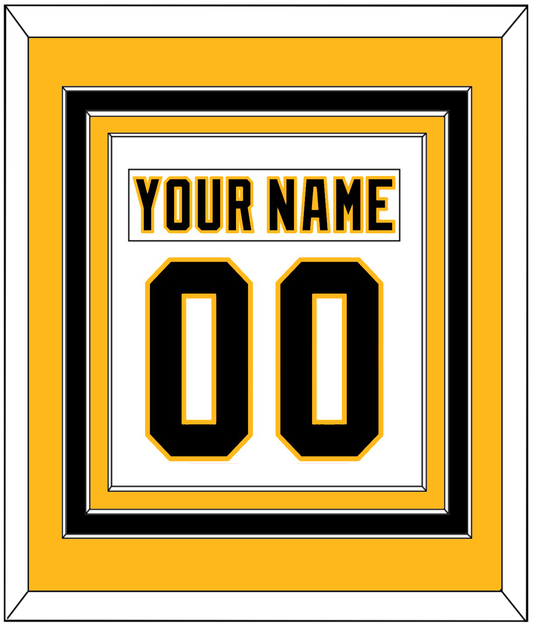 Pittsburgh Nameplate & Number (Back) Combined - Home White (1992-2002) - Premier Tier 3