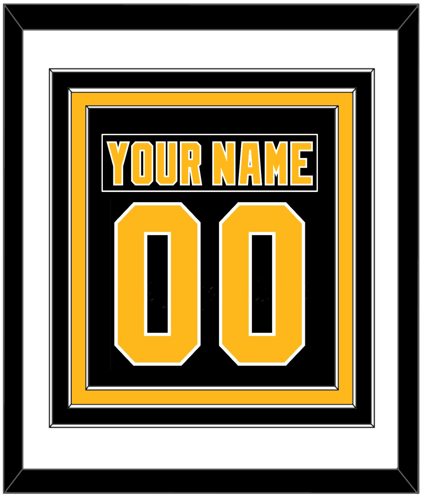 Pittsburgh Nameplate & Number (Back) Combined - Road Black (1992-1997) - Premier Tier 1