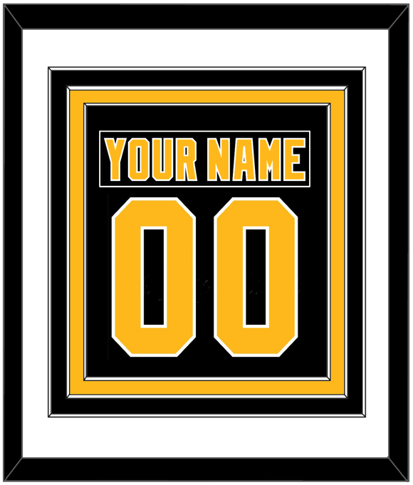 Pittsburgh Nameplate & Number (Back) Combined - Road Black (1992-1997) - Triple Mat 1