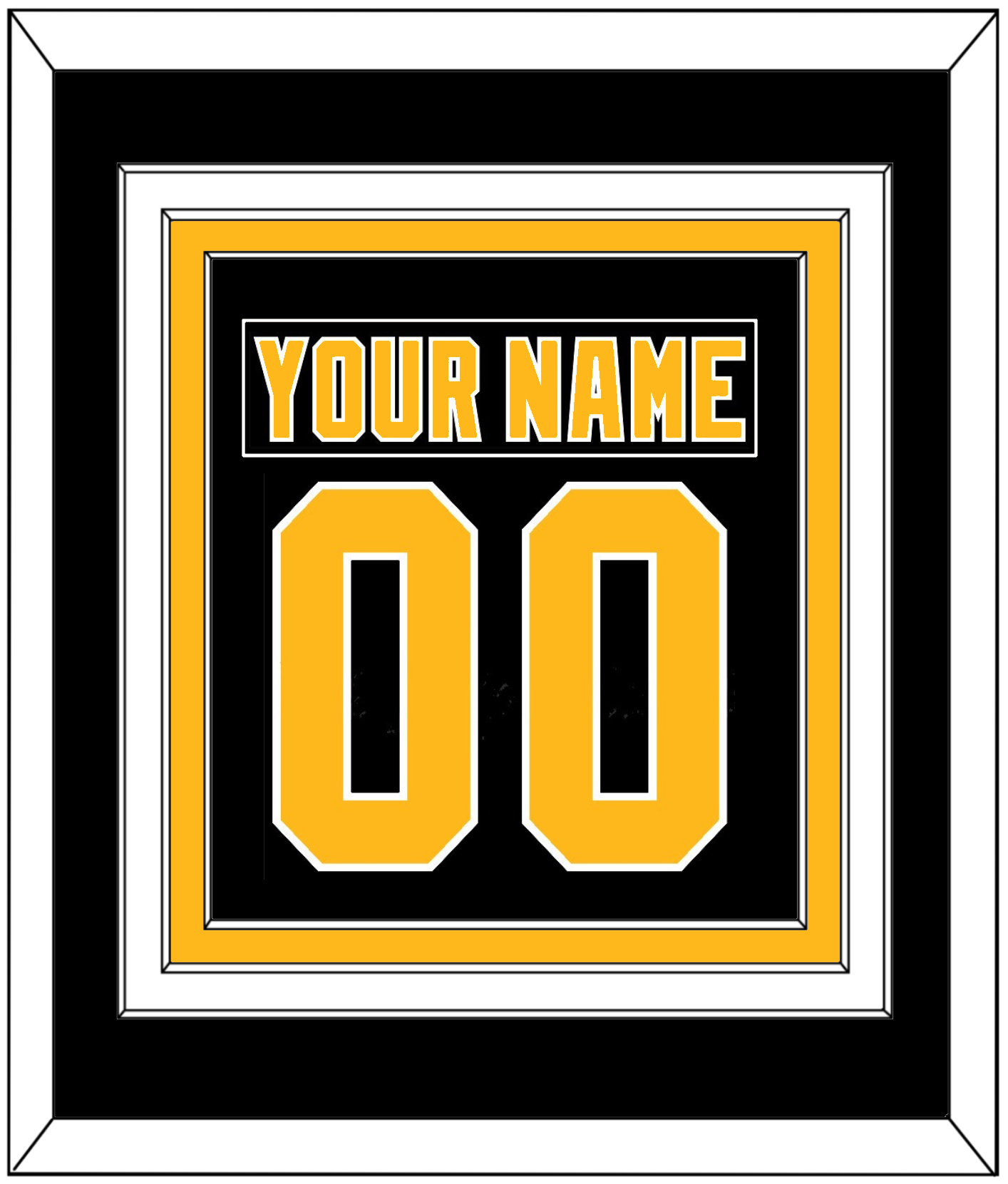Pittsburgh Nameplate & Number (Back) Combined - Road Black (1992-1997) - Premier Tier 2