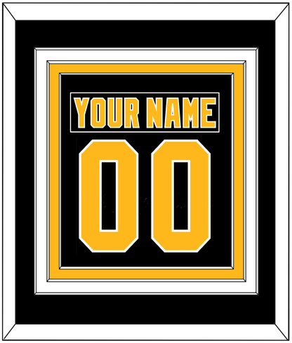 Pittsburgh Nameplate & Number (Back) Combined - Road Black (1992-1997) - Premier Tier 2