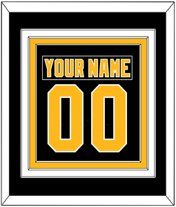 Pittsburgh Nameplate & Number (Back) Combined - Road Black (1992-1997) - Triple Mat 2