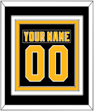 Pittsburgh Nameplate & Number (Back) Combined - Road Black (1992-1997) - Triple Mat 2