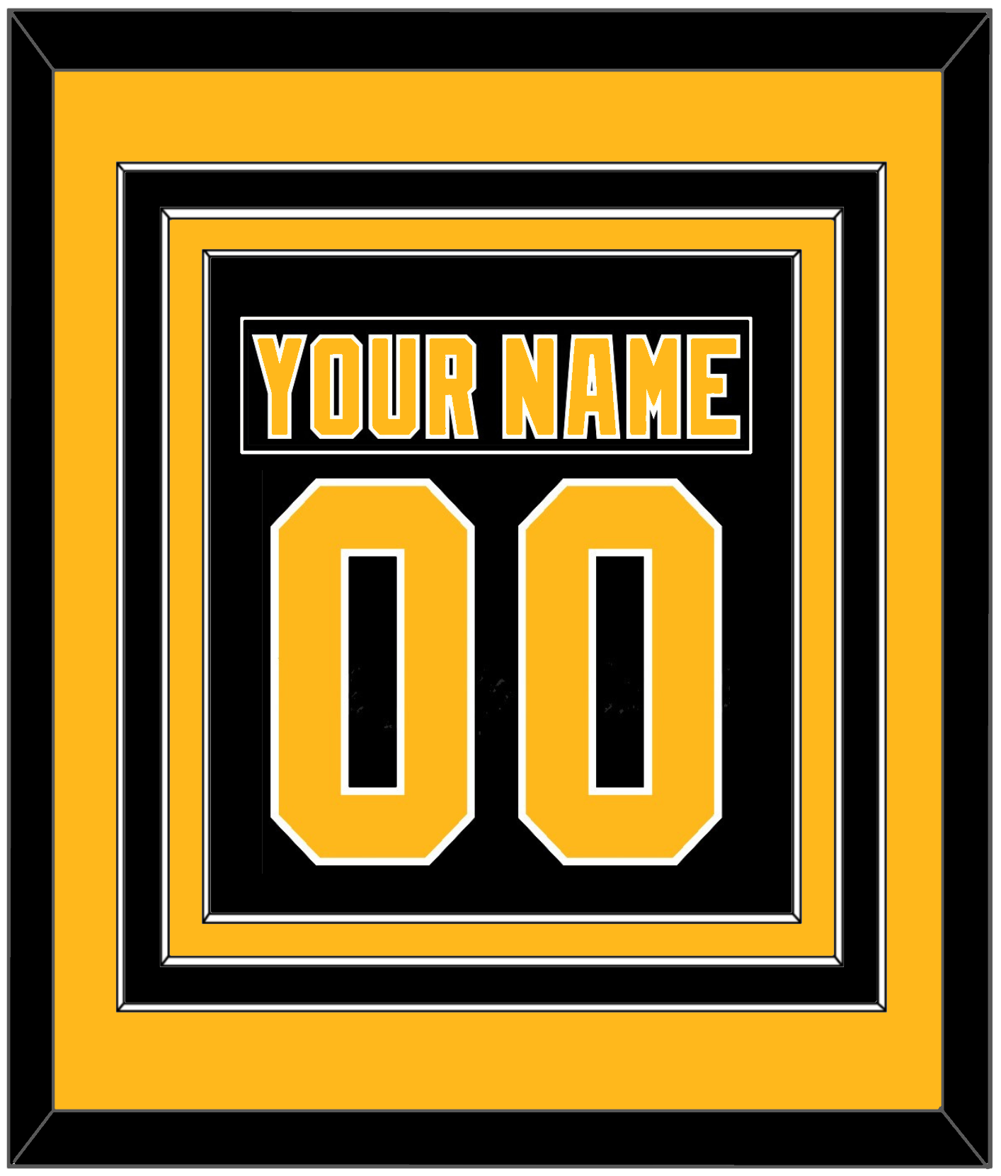 Pittsburgh Nameplate & Number (Back) Combined - Road Black (1992-1997) - Premier Tier 3