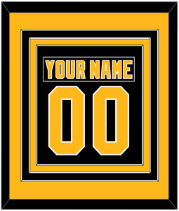 Pittsburgh Nameplate & Number (Back) Combined - Road Black (1992-1997) - Triple Mat 3