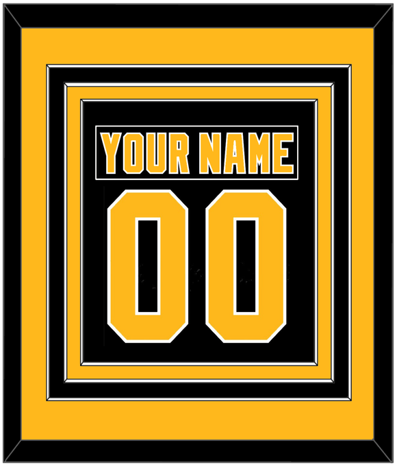 Pittsburgh Nameplate & Number (Back) Combined - Road Black (1992-1997) - Triple Mat 3