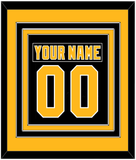 Pittsburgh Nameplate & Number (Back) Combined - Road Black (1992-1997) - Triple Mat 3