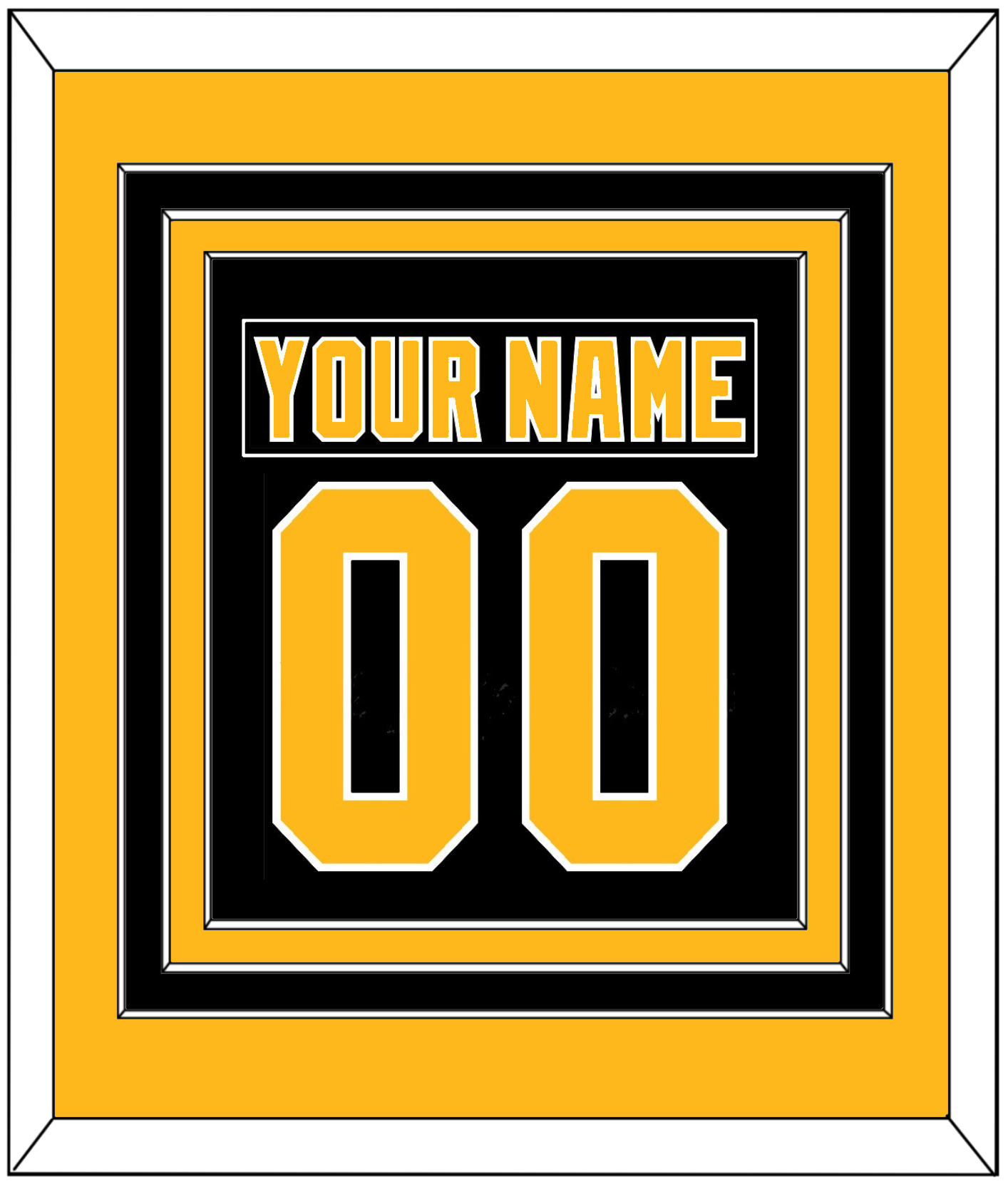 Pittsburgh Nameplate & Number (Back) Combined - Road Black (1992-1997) - Premier Tier 3