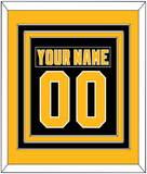 Pittsburgh Nameplate & Number (Back) Combined - Road Black (1992-1997) - Triple Mat 3