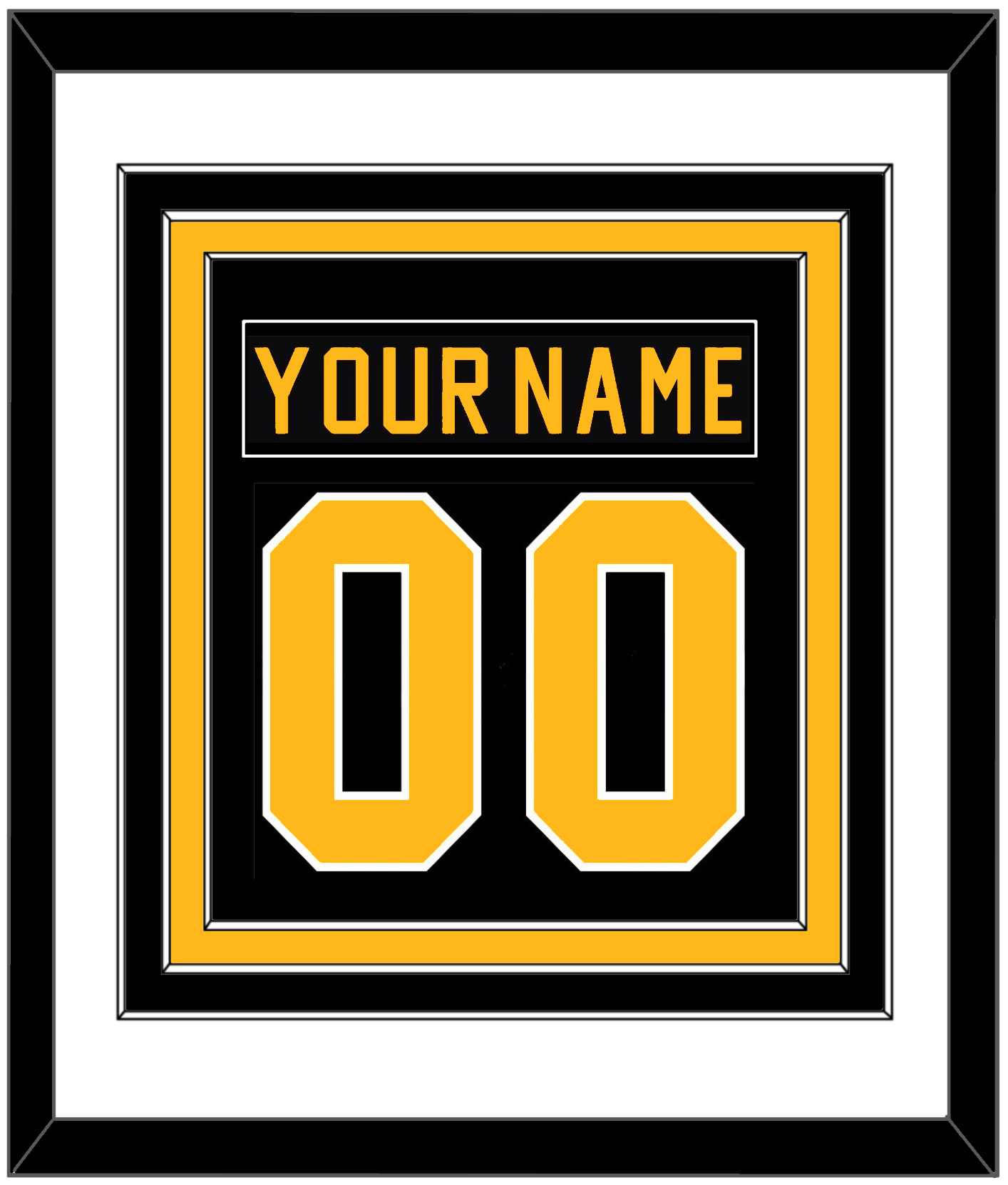 Pittsburgh Nameplate & Number (Back) Combined - Road Black (1981-1984) - Premier Tier 1
