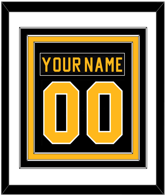 Pittsburgh Nameplate & Number (Back) Combined - Road Black (1981-1984) - Premier Tier 1