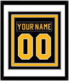 Pittsburgh Nameplate & Number (Back) Combined - Road Black (1981-1984) - Triple Mat 1