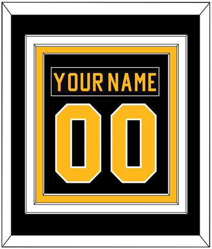 Pittsburgh Nameplate & Number (Back) Combined - Road Black (1981-1984) - Premier Tier 2