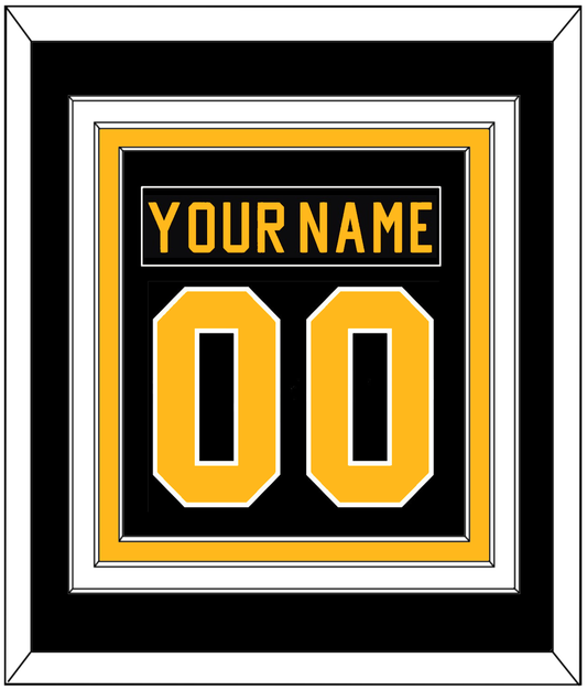 Pittsburgh Nameplate & Number (Back) Combined - Road Black (1981-1984) - Premier Tier 2