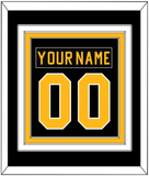 Pittsburgh Nameplate & Number (Back) Combined - Road Black (1981-1984) - Triple Mat 2
