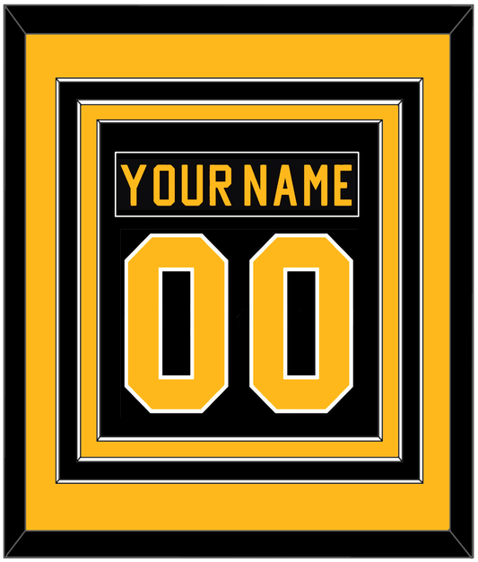 Pittsburgh Nameplate & Number (Back) Combined - Road Black (1981-1984) - Premier Tier 3