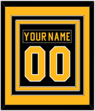 Pittsburgh Nameplate & Number (Back) Combined - Road Black (1981-1984) - Triple Mat 3