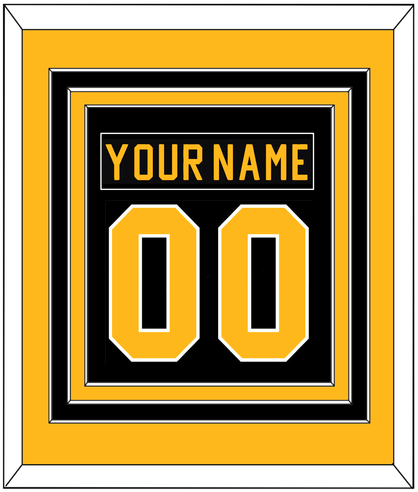 Pittsburgh Nameplate & Number (Back) Combined - Road Black (1981-1984) - Premier Tier 3
