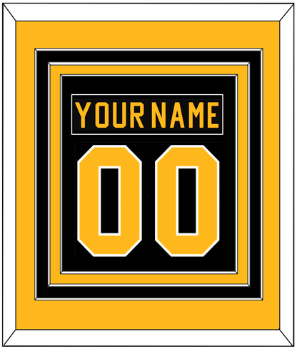 Pittsburgh Nameplate & Number (Back) Combined - Road Black (1981-1984) - Premier Tier 3