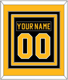 Pittsburgh Nameplate & Number (Back) Combined - Road Black (1981-1984) - Triple Mat 3