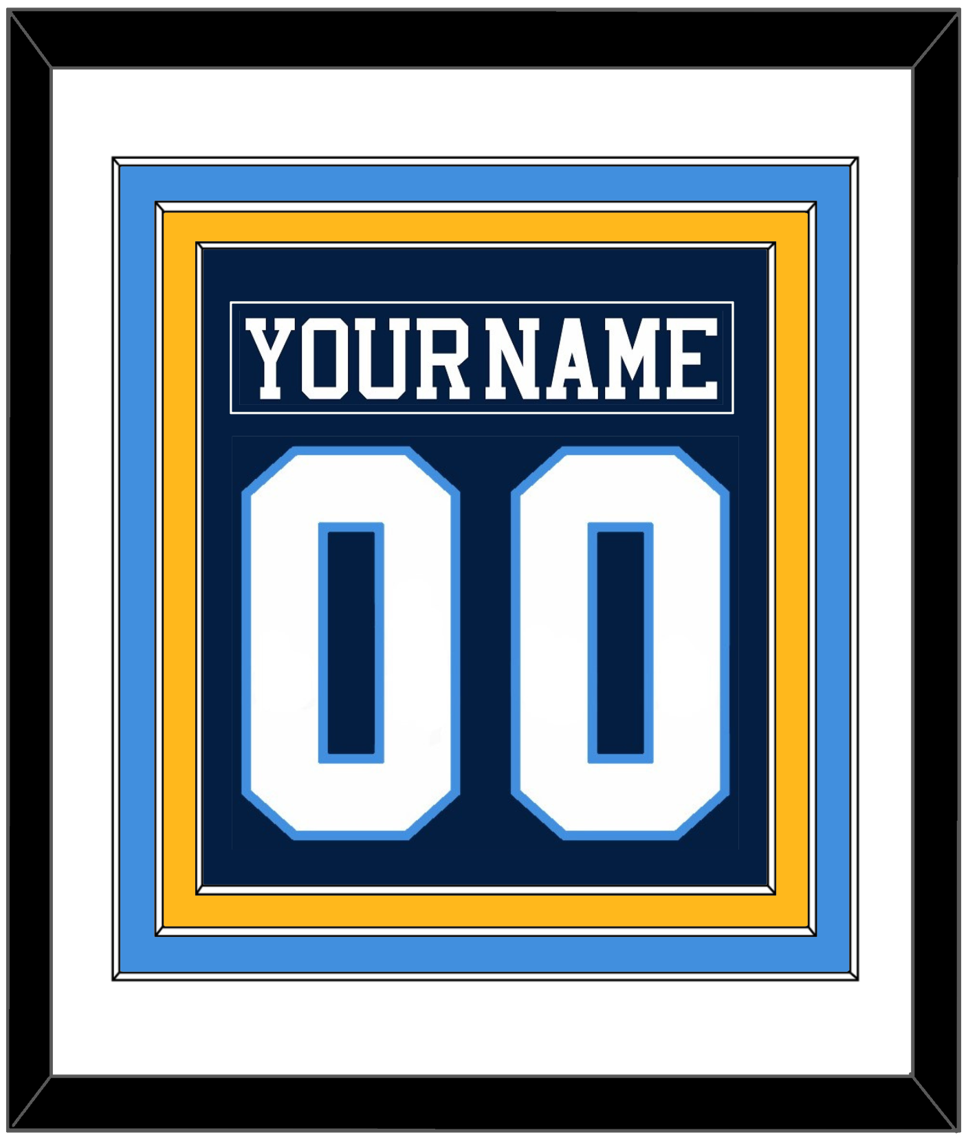Pittsburgh Nameplate & Number (Back) Combined - Road Blue (1977-1980) - Premier Tier 2
