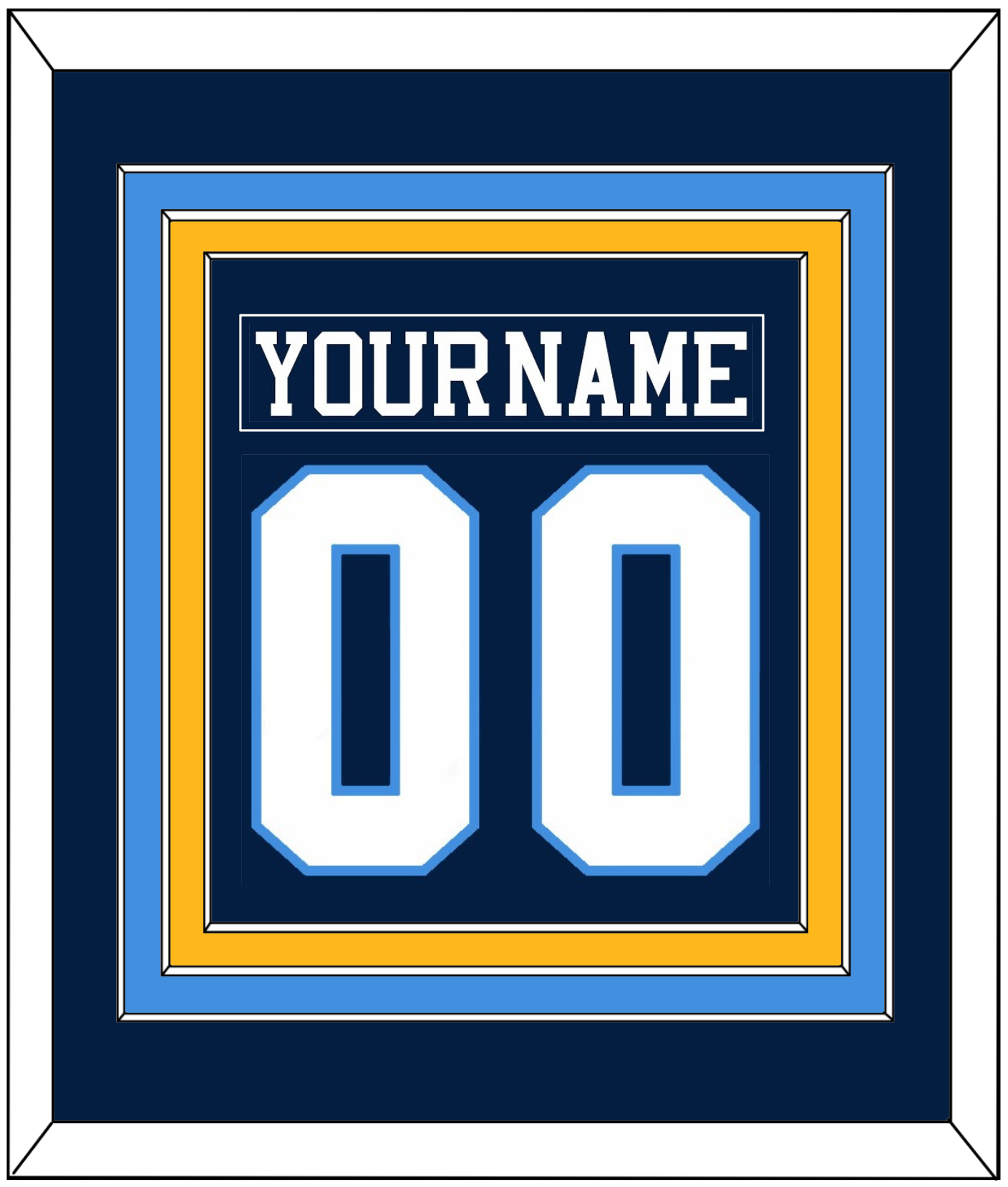Pittsburgh Nameplate & Number (Back) Combined - Road Blue (1977-1980) - Premier Tier 4
