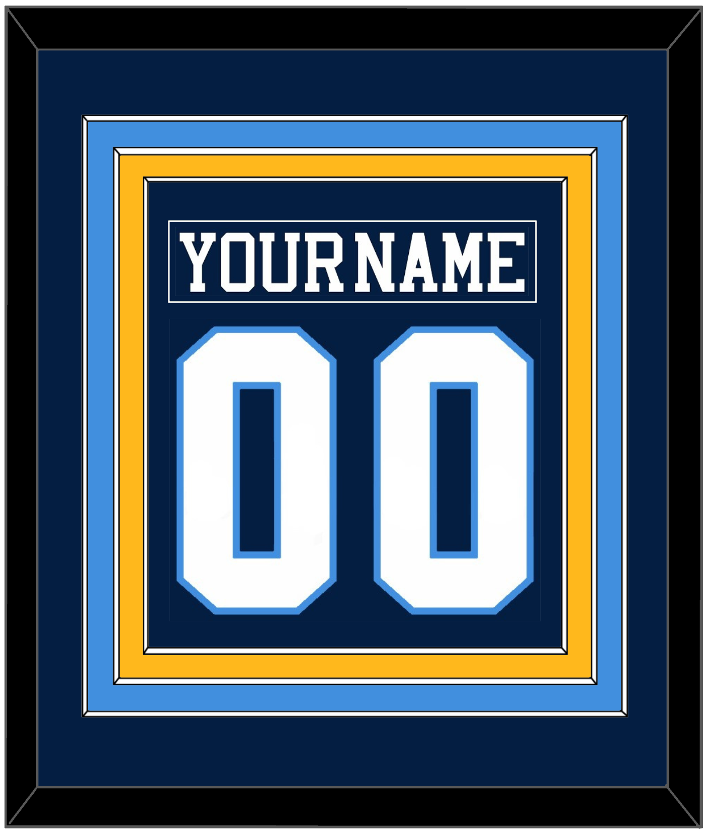 Pittsburgh Nameplate & Number (Back) Combined - Road Blue (1977-1980) - Premier Tier 4