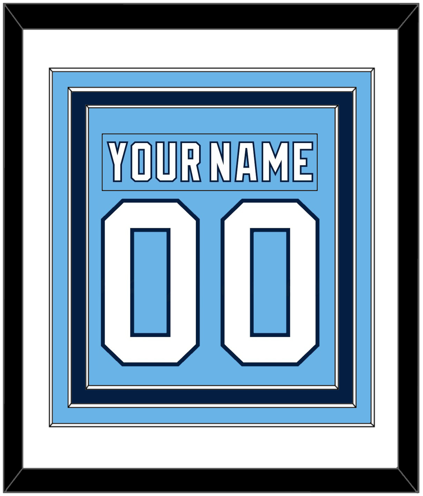 Pittsburgh Nameplate & Number (Back) Combined - Alternate Powder Blue (2008-2011)- Premier Tier 1
