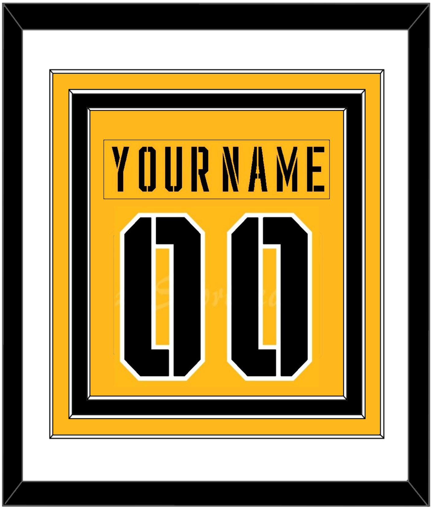 Pittsburgh Nameplate & Number (Back) Combined - 2017 Stadium Series Gold - Premier Tier 1