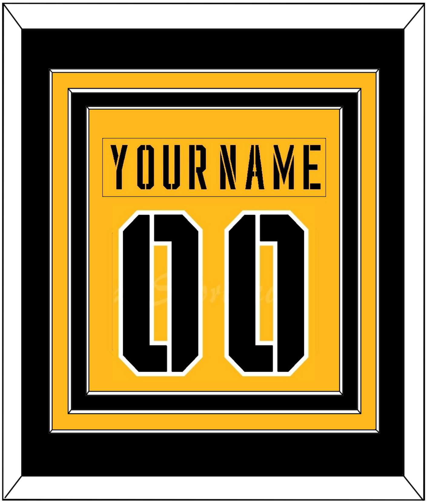 Pittsburgh Nameplate & Number (Back) Combined - 2017 Stadium Series Gold - Premier Tier 2