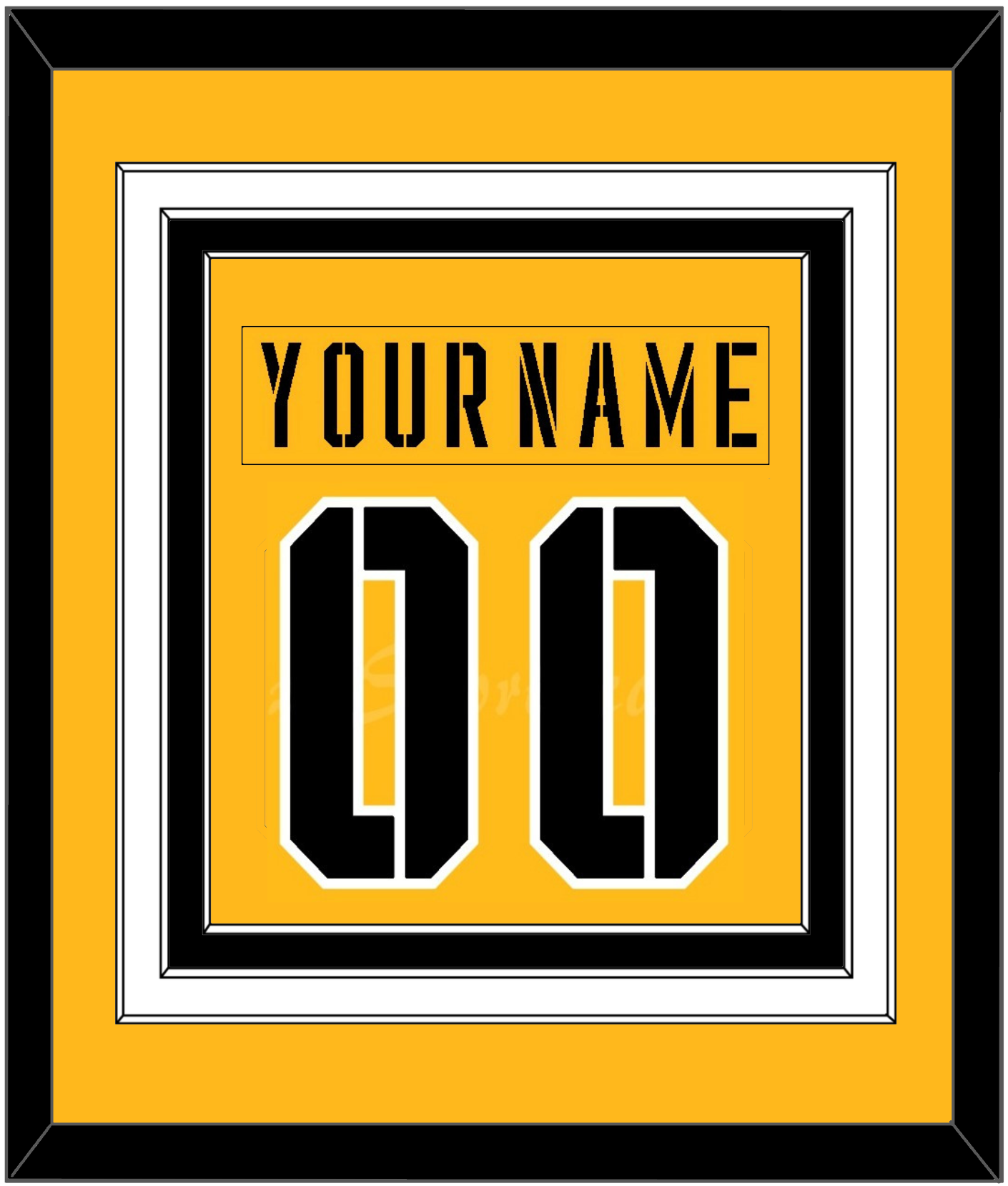 Pittsburgh Nameplate & Number (Back) Combined - 2017 Stadium Series Gold - Premier Tier 3