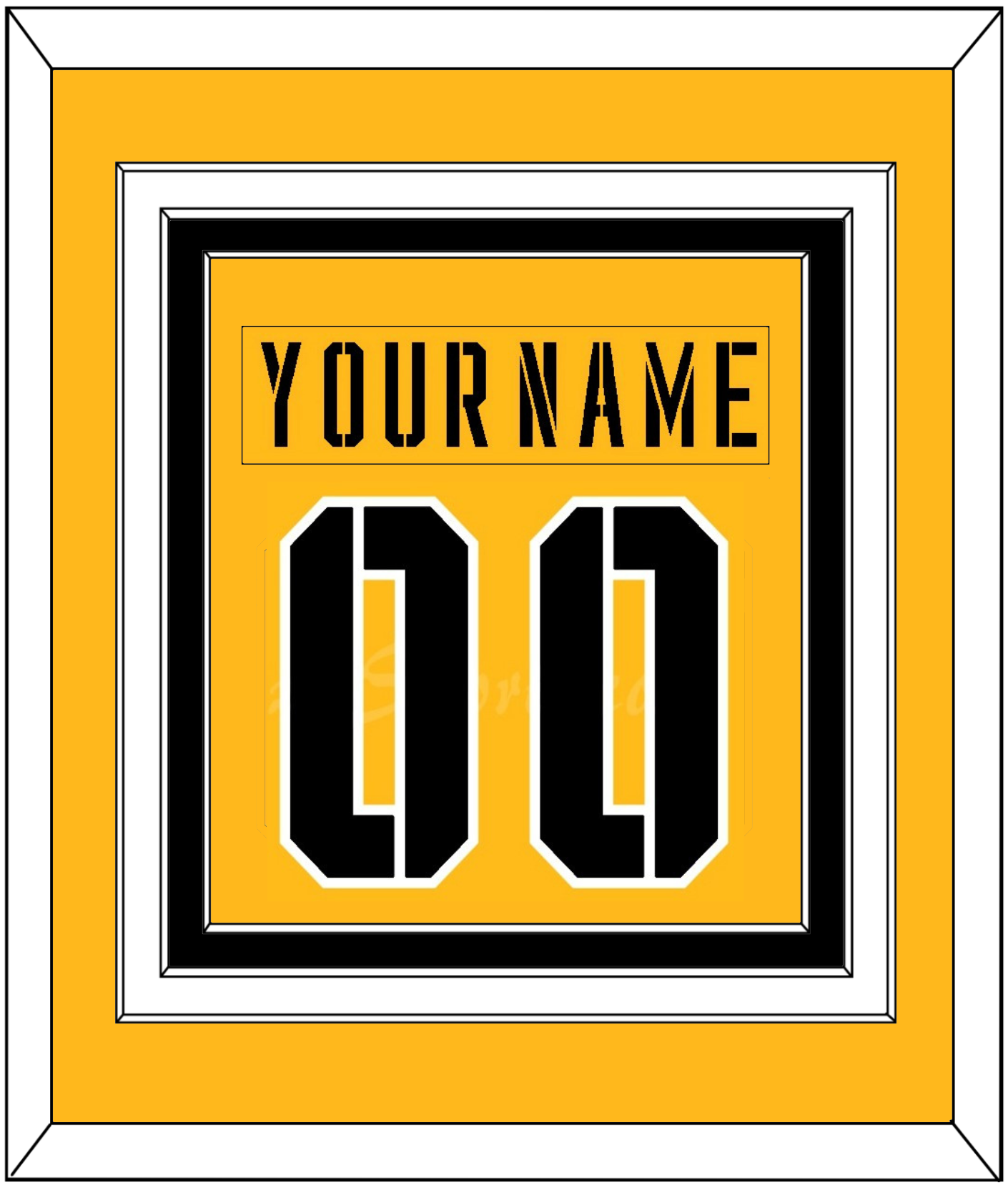 Pittsburgh Nameplate & Number (Back) Combined - 2017 Stadium Series Gold - Premier Tier 3