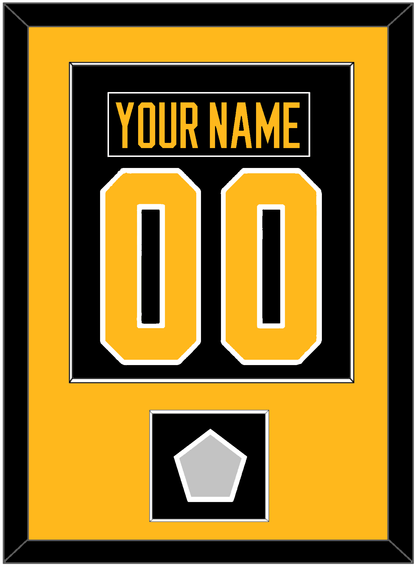 Pittsburgh Nameplate & Number (Back) Combined, With A Stanley Cup Finals Patch - Home Black - Essential Tier 2