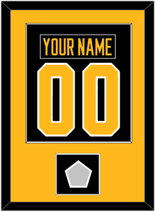 Pittsburgh Nameplate & Number (Back) Combined, With A Stanley Cup Finals Patch - Home Black - Single Mat 2