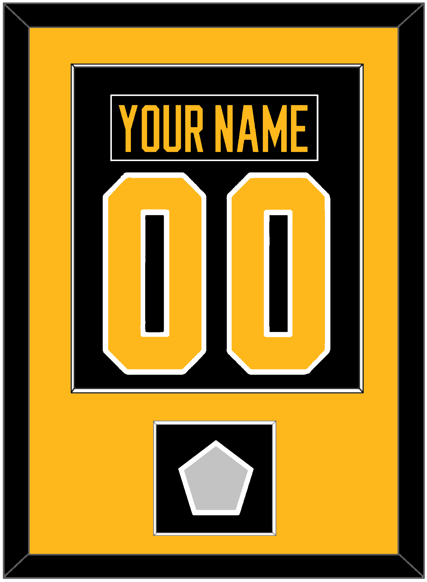 Pittsburgh Nameplate & Number (Back) Combined, With A Stanley Cup Champions Patch - Home Black - Essential Tier 2