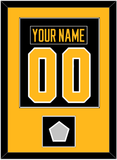 Pittsburgh Nameplate & Number (Back) Combined, With A Stanley Cup Champions Patch - Road Black (1988-1992) - Single Mat 2