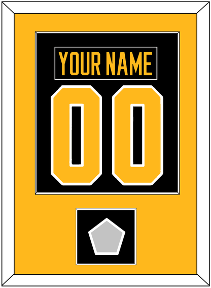 Pittsburgh Nameplate & Number (Back) Combined, With A Stanley Cup Finals Patch - Road Black (1988-1992) - Essential Tier 2