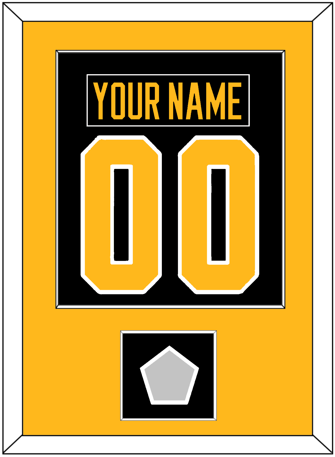 Pittsburgh Nameplate & Number (Back) Combined, With A Stanley Cup Finals Patch - Home Black - Essential Tier 2