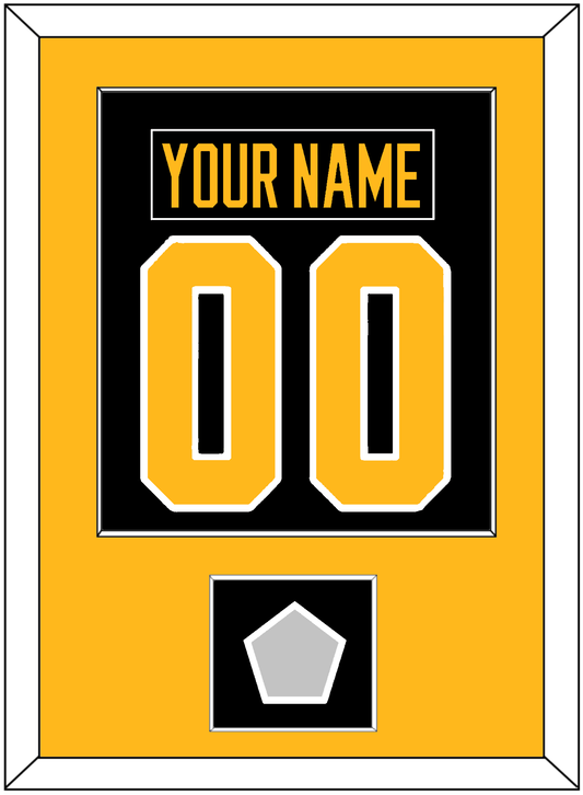 Pittsburgh Nameplate & Number (Back) Combined, With A Stanley Cup Finals Patch - Home Black - Essential Tier 2