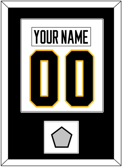 Pittsburgh Nameplate & Number (Back) Combined, With A Stanley Cup Finals Patch - Home White (1988-1992) - Essential Tier 1