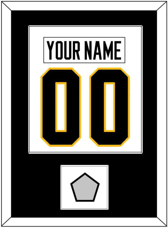 Pittsburgh Nameplate & Number (Back) Combined, With A Stanley Cup Finals Patch - Home White (1988-1992) - Single Mat 1