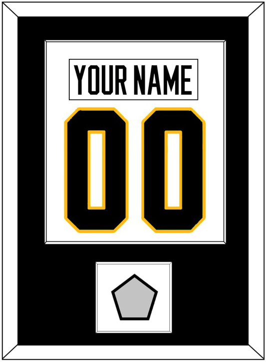Pittsburgh Nameplate & Number (Back) Combined, With A Stanley Cup Champions Patch - Road White - Essential Tier 1